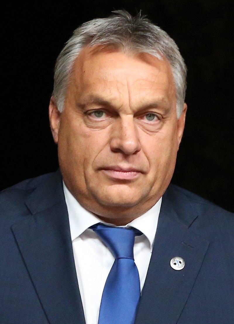 Viktor Orban, President of Hungary, frowning