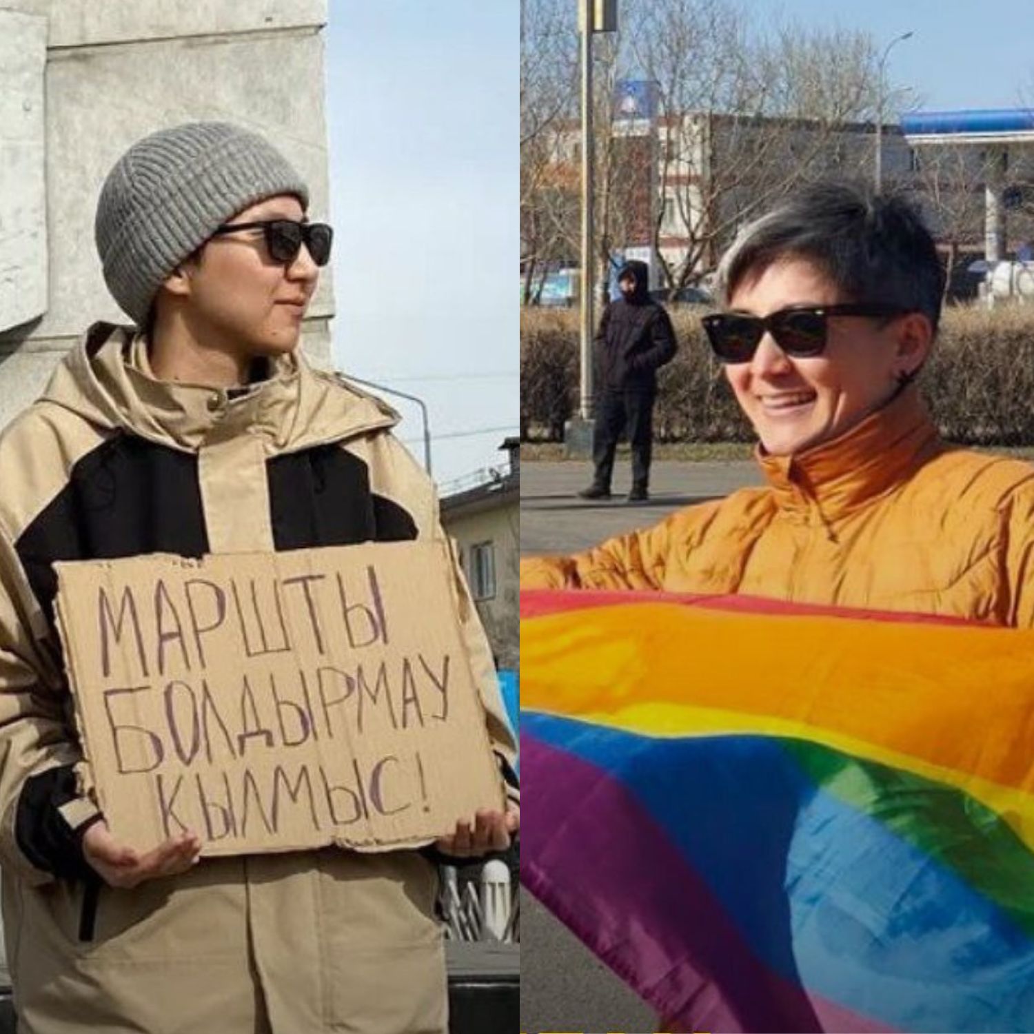 Zhanar Sekerbayeva and Aktorgyn Akkenzhebalasy – activists from Feminita